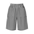 thumbnail image 6 of Kinrui Striped Bermuda Shorts for Women Casual Elastic Waist Summer Beach Long Shorts with Pocket,Size S-2XL, 6 of 6