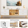 thumbnail image 5 of Yeshouse Modern 65 Inch TV Console Table with LED Lighting, Marble-Like Top, and Wave-Patterned Drawers: Storage Solution for Living Rooms and Bedrooms, 5 of 9
