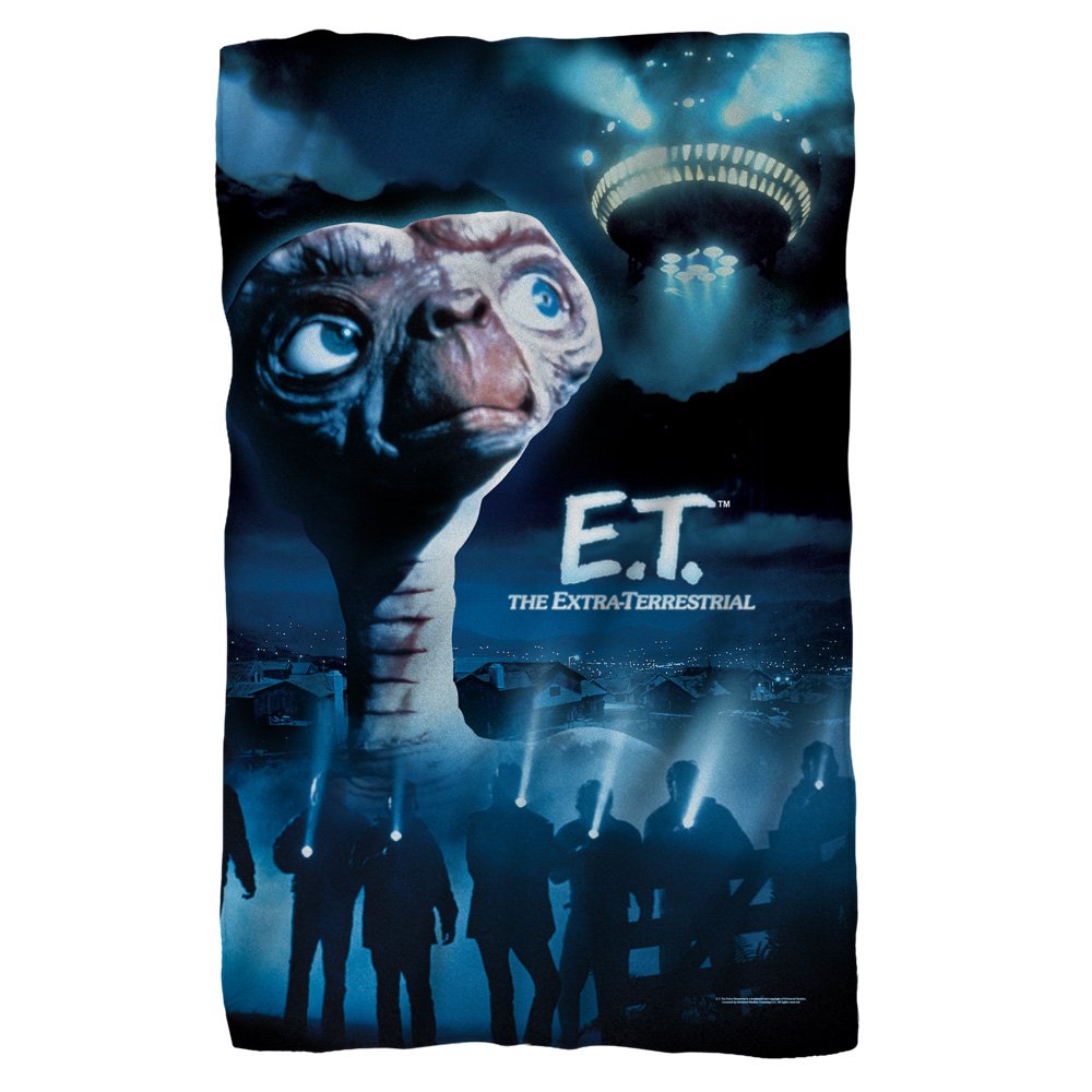 ET Title Fleece Throw BlankET White One Size
