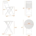 thumbnail image 7 of YUSAZENS 3-Piece Folding Patio Bistro Set, Table & 2 Chairs, No Assembly Required, Indoor/Outdoor Furniture for Balcony, Yard, Garden, White, 7 of 7