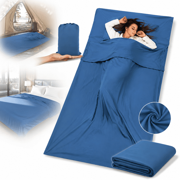 Sleeping Bag Liner,Travel Sheet & Adult Sleep Sack, Camping Sheets Travel Sleep Sack for Backpacking,Hotels & Hostels -Lightweight Single &Double Travel Sheet Camping Sheets