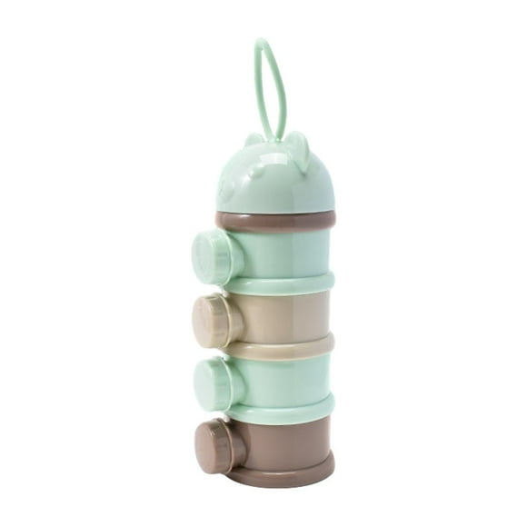 Milk Box Baby Container Stackable with Lanyard Green 4 Layers