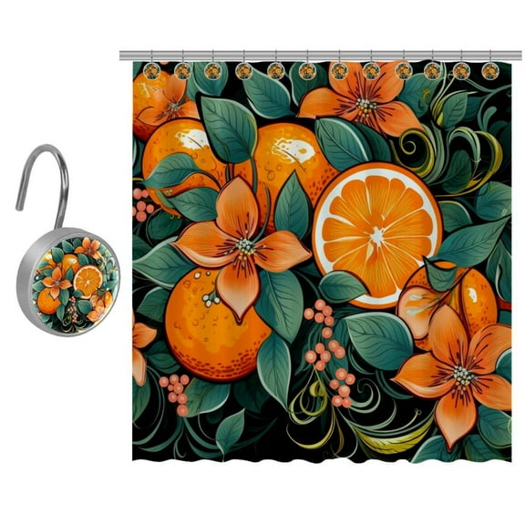 Orange Shower Curtain for Bathroom