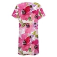 thumbnail image 5 of Watercolor Flowers Pink Fuchsia Women Nightgown Sleepwear Short Sleeves For Vacations Travels Nightgowns Women's Pajamas, 5 of 7
