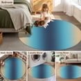 thumbnail image 5 of Round Rug 3.3Ft Washable Non-Slip, Blue Teal Yellow Ombre Circle Area Rugs for Living Room Bedroom, Farmhouse Modern Gradient Art Indoor Floor Mats Carpet Runner for Home Decor Aesthetic, 5 of 8