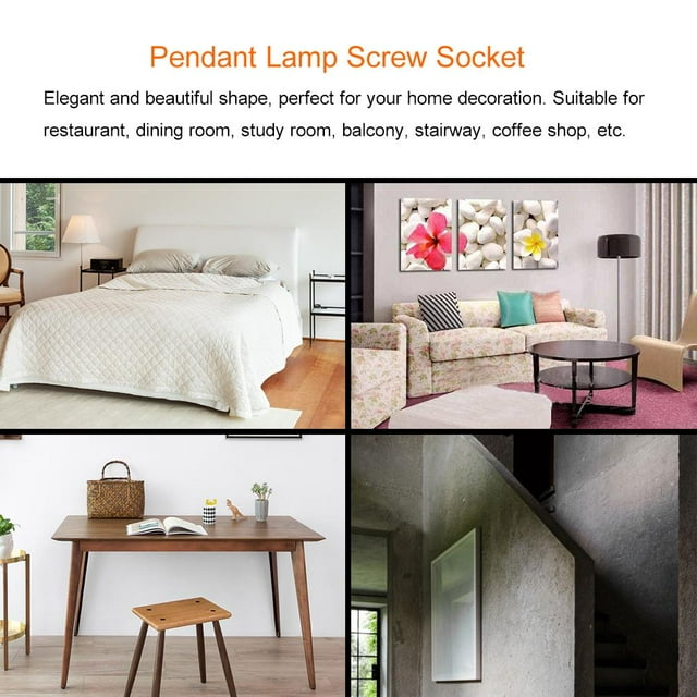Cergrey Ceiling Light Base Holder, Pendant Lamp Screw Socket, Ceiling Light Screw Socket For Office Bedroom Apartment Living Room