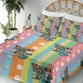 thumbnail image 3 of Ambesonne Emoji Fitted & Top Sheet Set with Shams, Things Will Work Out Colorful, Multicolor and White, 3 of 5