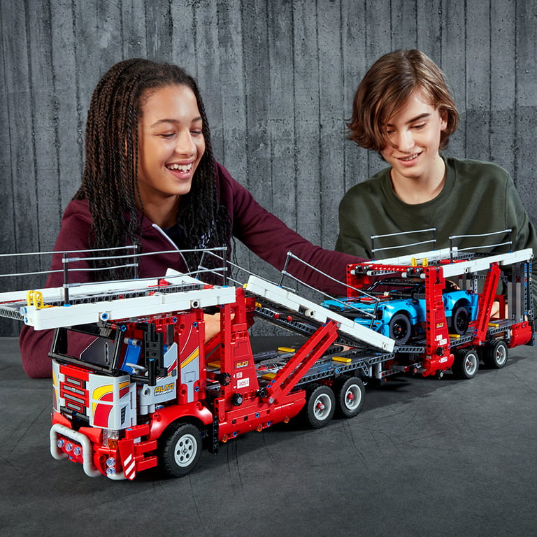 Immunitet ansøge efterfølger LEGO Technic Car Transporter 42098 Toy Truck and Trailer Building Set -  Walmart.com