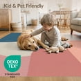 thumbnail image 4 of ODIKA 9'x12' Teal Coral Abstract Geometric 1703 Design Washable Area Rug Modern Artistic Interpretation with Bold Curves Low Pile, Flatwoven, for Great Room, Indoor Concept, Large Living, 4 of 7