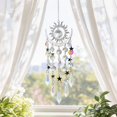 thumbnail image 5 of Silver Crystal Sun Catcher with Sun and Moon Design and Hanging Star Prisms, 1-Piece, Silver Finish, for Living Room Window Decoration, 5 of 6