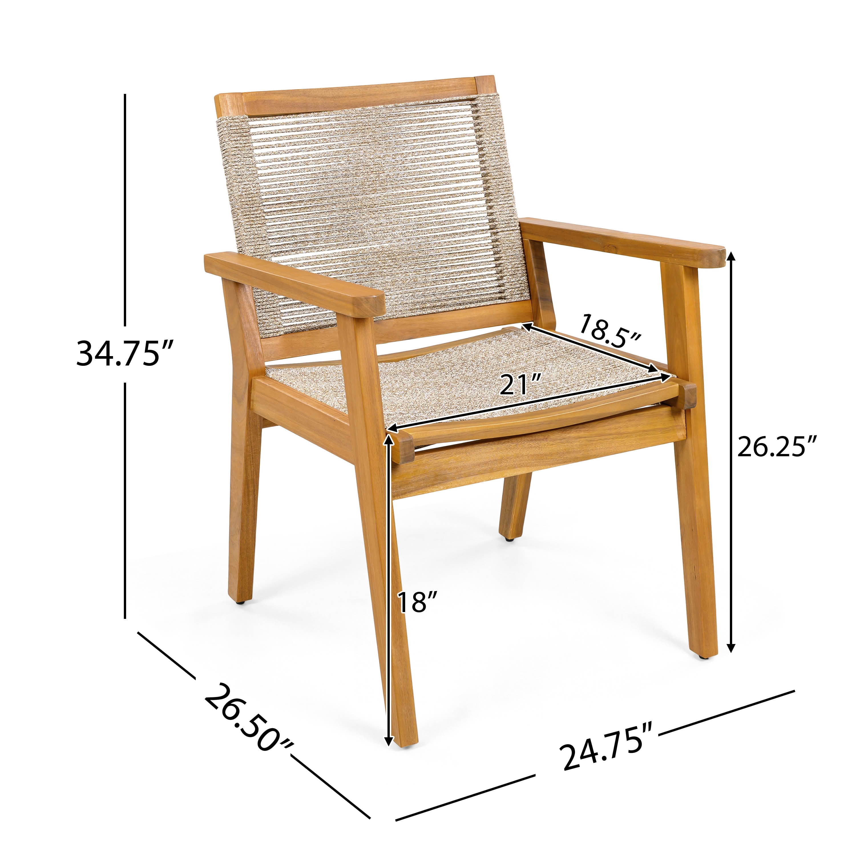MAYEERTY 2-Piece Patio Dining Chairs with Ergonomic Design & Easy Assembly for Garden Balcony