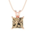 thumbnail image 3 of 2 cctw Yellow Moissanite Rose Gold Plated Pendant with 16" Box Chain (7.0mm, Princess Cut), 3 of 6