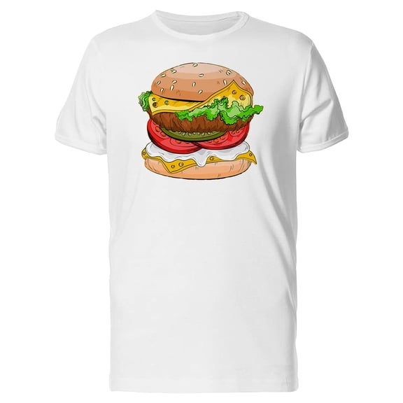 Classic Cheeseburger Pop Art T-Shirt Men -Image by Shutterstock, Male Medium