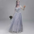 thumbnail image 5 of Fesfesfes Women Dress Solid Color Halloween Dress Adult Cosplay Gothic Bride Dress Evenig Gowns Party Dress, 5 of 9