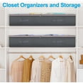 thumbnail image 3 of 90L Under Bed Storage Containers, Underbed Toy Organizers and Clothing Storage Bags, Closet Storage Bins with Clear Window for Organizing Blanket Comforter Bedding Clothes Bedroom Dorm, 2 Pack Beige, 3 of 7