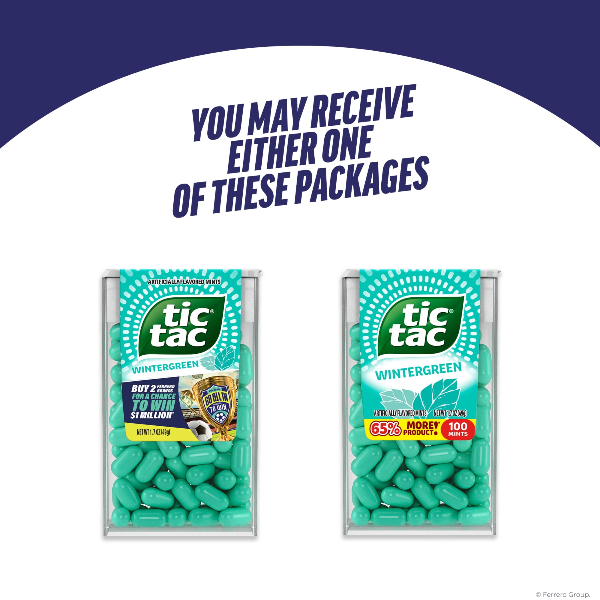 (2 pack) Tic Tac Wintergreen, On-the-Go Breath Mints, Pocket-Sized Mints, 100 pieces, 1.7 oz Single Pack