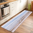 thumbnail image 3 of Blue Brown Ombre Kitchen Runner Rug 2x6 Washable Runners for Hallway Non Slip Abstract Modern Art Fluid Striped Large Area Rug Indoor Floor Carpet for Bathroom Laundry Entryway Bedroom Living Room, 3 of 8
