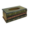 thumbnail image 1 of BINGLI Crafted Classical Retro Wooden Antique Book Tissue Box Cover Rectangular Tissue Holder Dispenser Paper Cover Case Napkin Holder Home Decor for Bathroom Living Room Office car Kitchen Green-A, 1 of 9