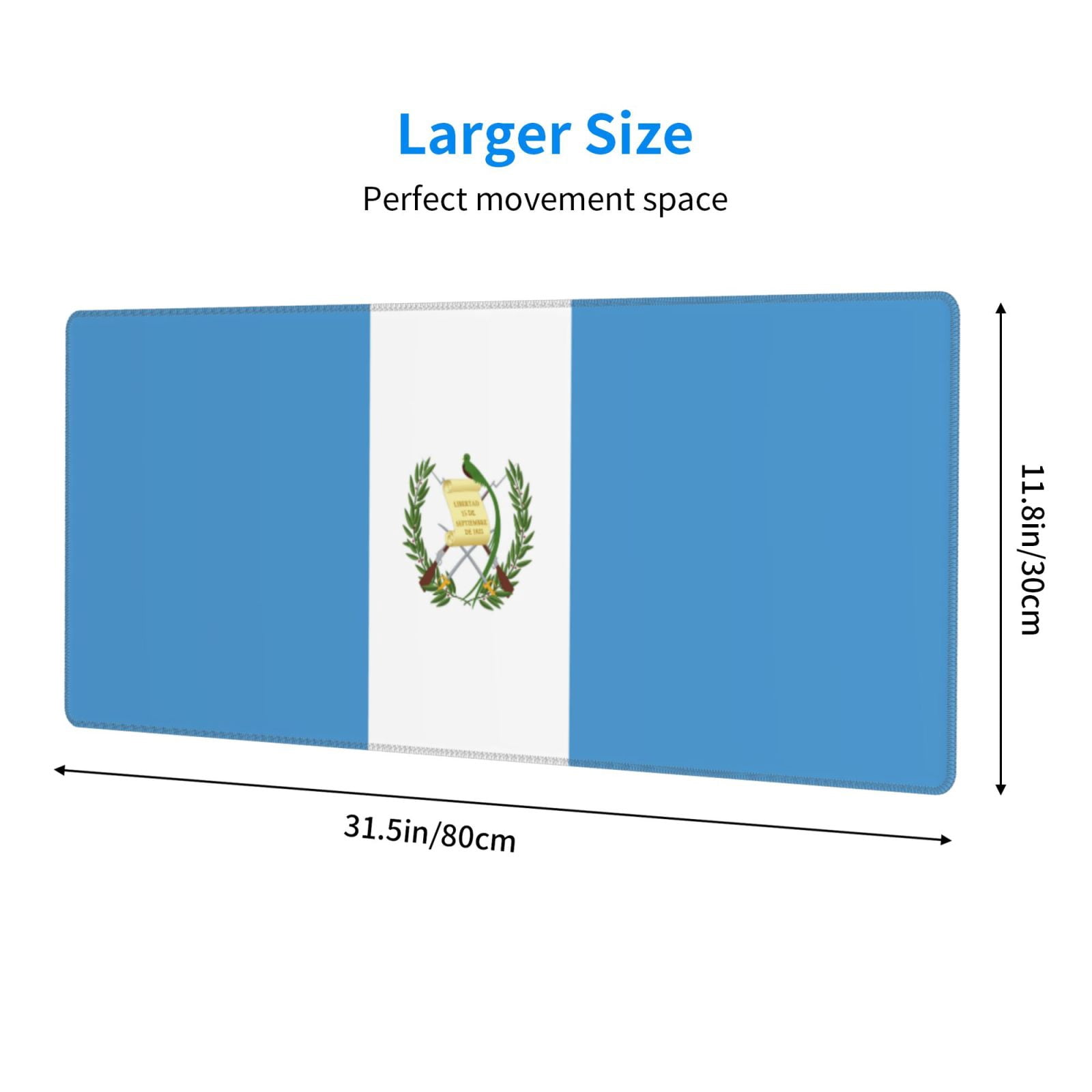 Large Gaming Mouse Mat Flag Of Guatemala Long Extended Mousepad Desk Mat Non-Slip Rubber Micepads (31.5 X 11.8 Inches)\r\n
