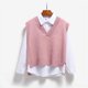 thumbnail image 3 of Suéter de mujer, chaleco con cuello en V, top de punto, nueva moda coreana 2024, jersey de primavera y otoño, jersey liso sin mangas para mujer, 3 of 5