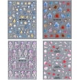 thumbnail image 2 of Summer Ocean Nail Art Stickers, Embossed Beach Seashell Starfish Nail Decals, Cute Marine Life Self Adhesive Nail Accessories for Women Girls Acrylic Nail DIY Decoration, 4Sheets, 2 of 7