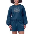 thumbnail image 6 of Women's WEAR by Erin Andrews Navy Dallas Cowboys Washed Fleece Long Sleeve T-Shirt & Shorts Lounge Set, 6 of 6