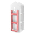 thumbnail image 6 of 4-Tier Rotating Bookshelf,360° Display Bookshelf,PVC Wood-plastic Board, ABS Floor Standing Bookcase for Bedroom, Living Room, Study Room（Pink）, 6 of 25