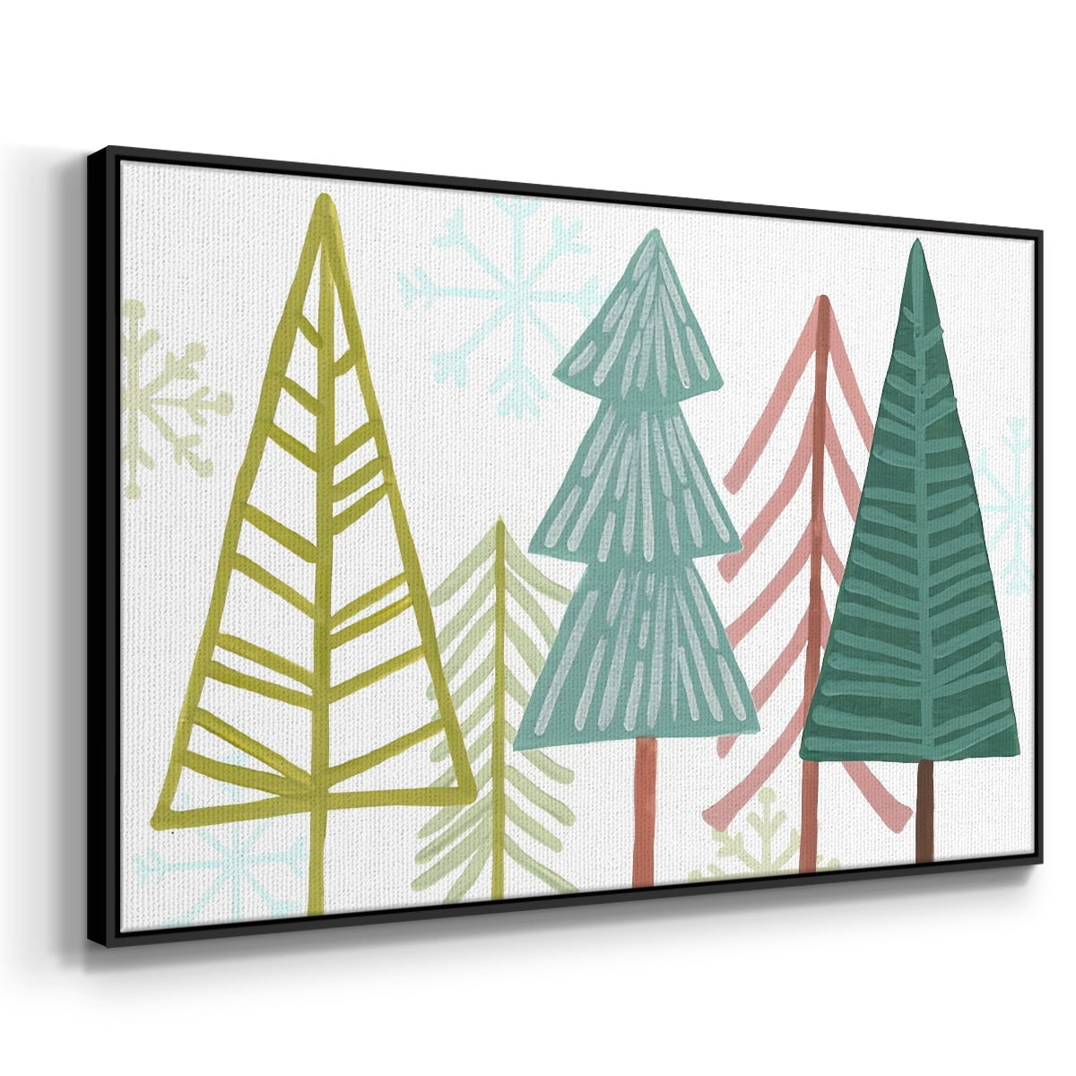 Modern Holiday Collection A - Framed Gallery Wrapped Holiday Canvas - 27 x 41 - Black Frame