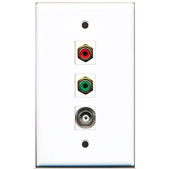 RiteAV - 1 Port RCA White and 1 Port RCA Yellow and 1 Port Toslink Wall Plate