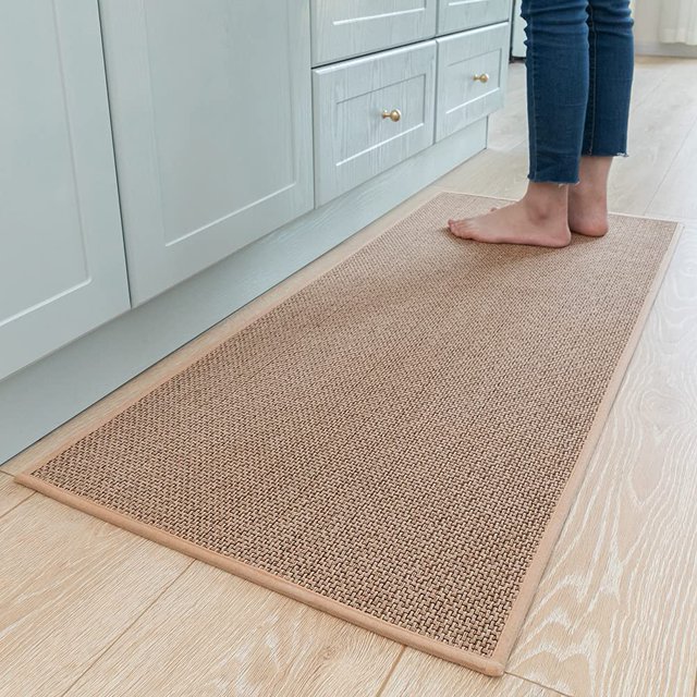Alfombrillas de cocina MontVoo lavables y antideslizantes para suelo, color beige