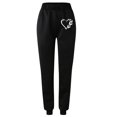thumbnail image 5 of Sweatpants for Women Print High Waisted Comfy Lounge Jogger Cinch Bottom Pants Baggy Workout Trousers with Pockets, 5 of 5