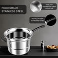 thumbnail image 4 of Wekvgz 2Pcs Stainless Steel Pot with Visible Lid and Handle Multifunctional Steamer Pot with Deep Fry Basket Practical Pasta Pot with Steamer Rack for Cooking Gravies Silver, 4 of 10