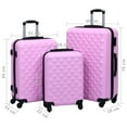 thumbnail image 4 of vidaXL Ensemble de Valises Rigides à Roulettes 3 Pcs Rose ABS, 4 of 5