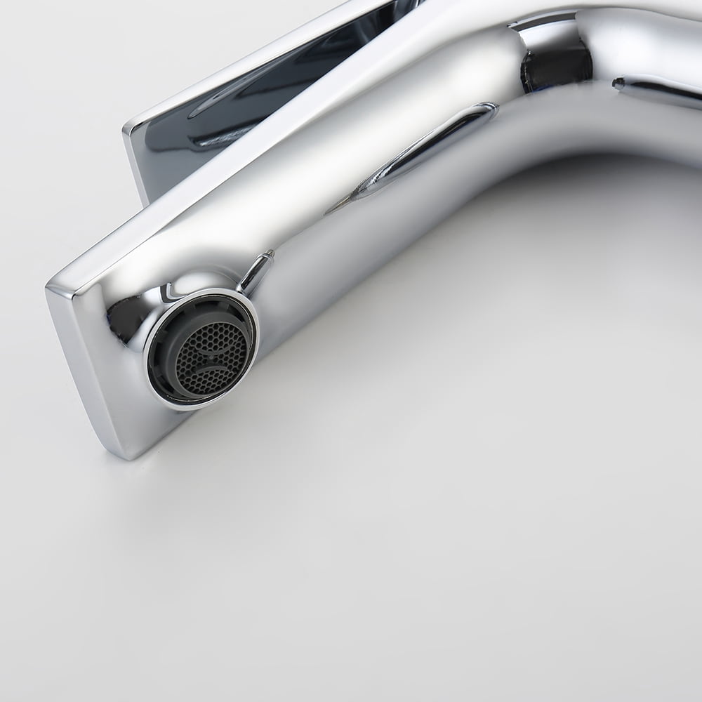 Chrome Single Hole Bathroom Faucet,Laundry Vanity Sink Faucet with Two 3/8" Hoses