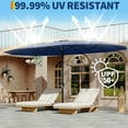 thumbnail image 3 of Twister.CK 15FT Large Patio Umbrella with Base Included, Double-Sided Rectangle Market Umbrella with Cross Base and Sandbag for Pool Lawn Garden, Navy Blue, 3 of 7