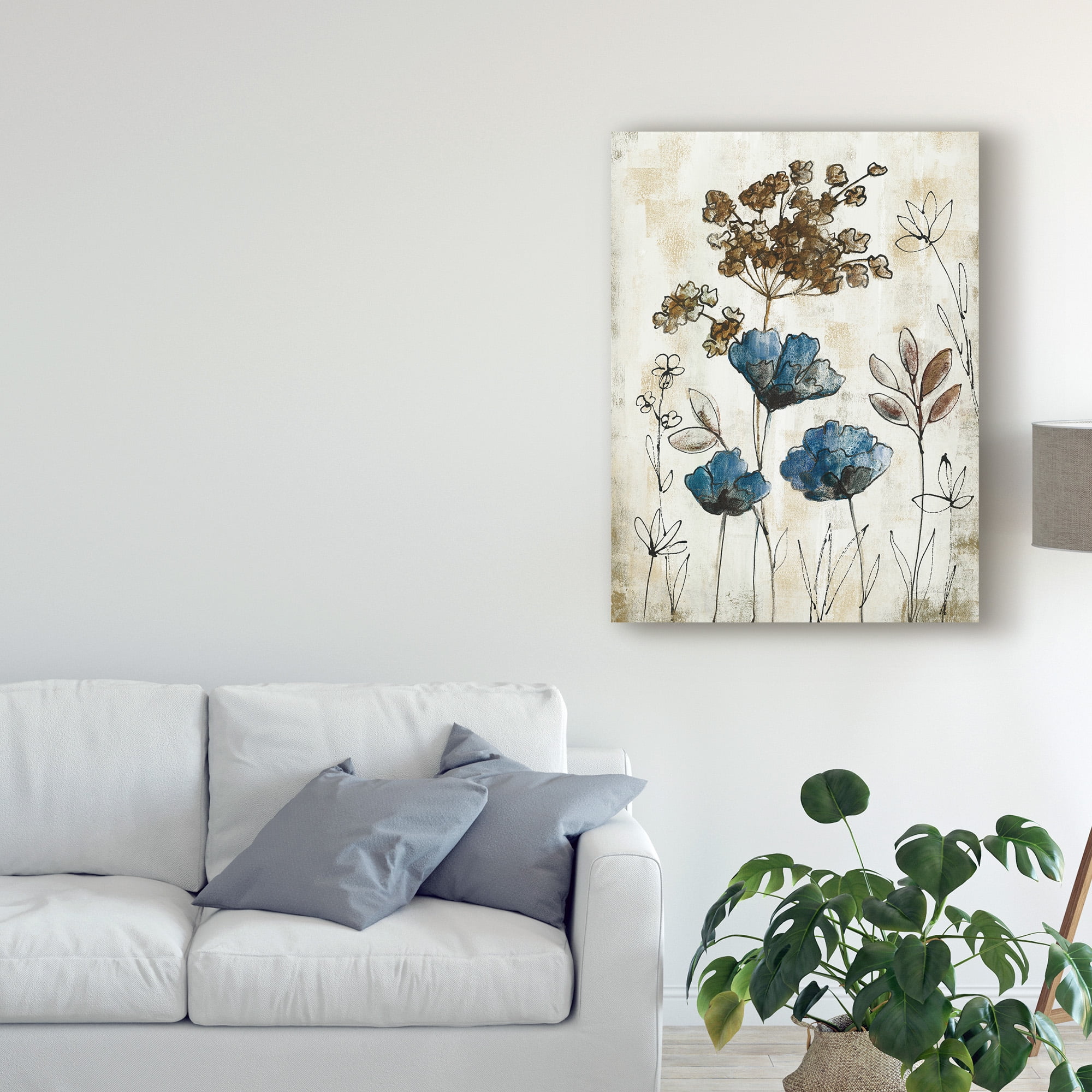 Trademark Fine Art 'Botanical Trio II Neutral Crop' Canvas Art by Silvia Vassileva