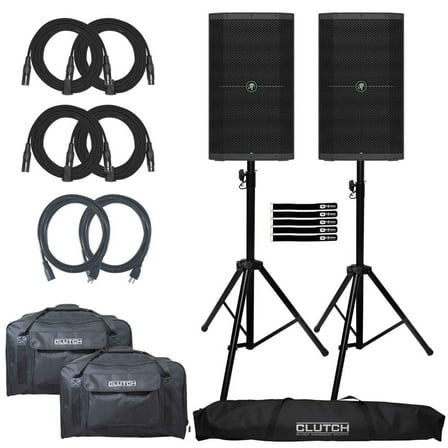 (2) Mackie THUMP212XT 12" 1400W Enhanced Powered Loudspeakers with Carry Bags Package