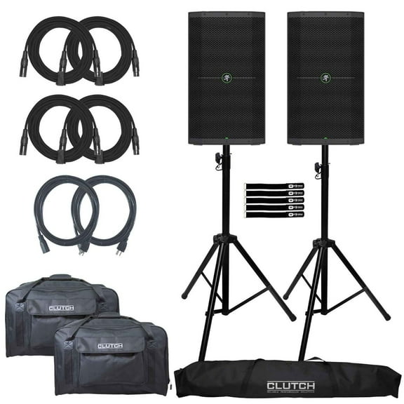 (2) Mackie THUMP212XT 12" 1400W Enhanced Powered Loudspeakers with Carry Bags Package