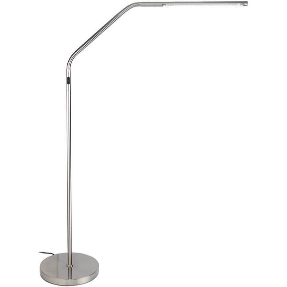 Slimline LED S Task Floor Lamp, Brushed Chrome