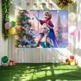 thumbnail image 2 of Frozen Cartoon Banner Happy Birthday tapestry Hanging polyester Photography for Holiday Party Decorations Backdrop Sign Background Cloth for Birthday Party Favor, 2 of 9