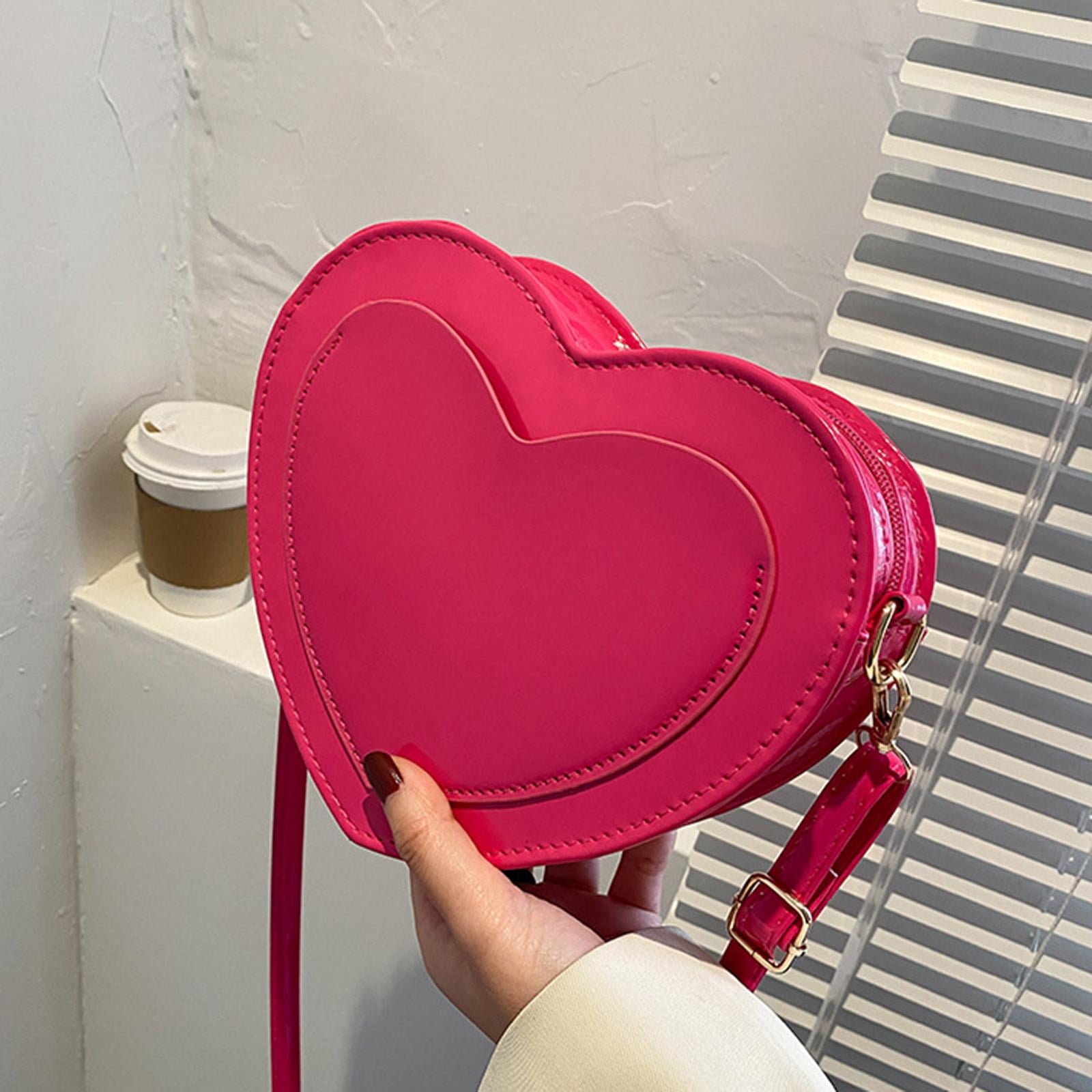 Women's Small All Seasons Pu Leather Solid Color Streetwear Heart-shaped  Zipper Shoulder Bag