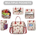 thumbnail image 2 of Large Cooler Bag Insulated Bags for Office Employee,Waterproof Cooler Tote with Multi Pockets for Adult,Insulated Lunch Box for Beach,Picnic,Work,Strawberry, 2 of 7