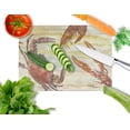 thumbnail image 2 of Crab, Shrimp, Oyster Yellow Sky Glass Cutting Board Large, 2 of 2