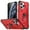 Red, variant on ELEHOLD for iPhone 11 Pro Max Armor Case, Military Grade Hard PC Magnetic Built-in Car Mount 360° Rotatable Metal Ring Holder Kickstand Shockproof Multi-Functional Rugged Case, Black
