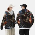 thumbnail image 4 of Fotbe Cyberpunk Skull American Flag Chaqueta con Protección Solar UPF 50+ para Hombre y Mujer, Camisa con Capucha y Bolsillos-XX-Large, 4 of 7