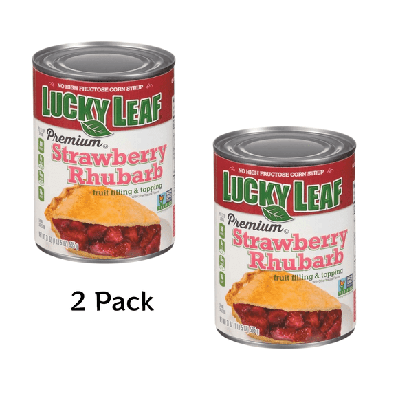 ( 2 Pack ) Lucky Leaf Premium Strawberry Rhubarb Pie Filling Or Topping, 21 oz Can
