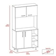 thumbnail image 4 of Malta Kitchen Pantry Double Door Cabinet, Four Legs, Three Shelves, 4 of 8