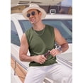 thumbnail image 3 of RICHCOIN Mens Tank Top Round Neck Sleeveless Muscle Shirts Lightweight Summer Beach Textured Tee, 3 of 7