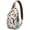 Funny Dog Illu, variant on Highland Cow Print Sling Backpack, Rustic Farmhouse Buffalo and Bull Pattern Crossbody Bag for Cow Lovers Travel