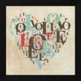 thumbnail image 2 of Taylor Greene 12x12 Black Modern Wood Framed Wall Art Titled - HEART LOVE III, 2 of 6